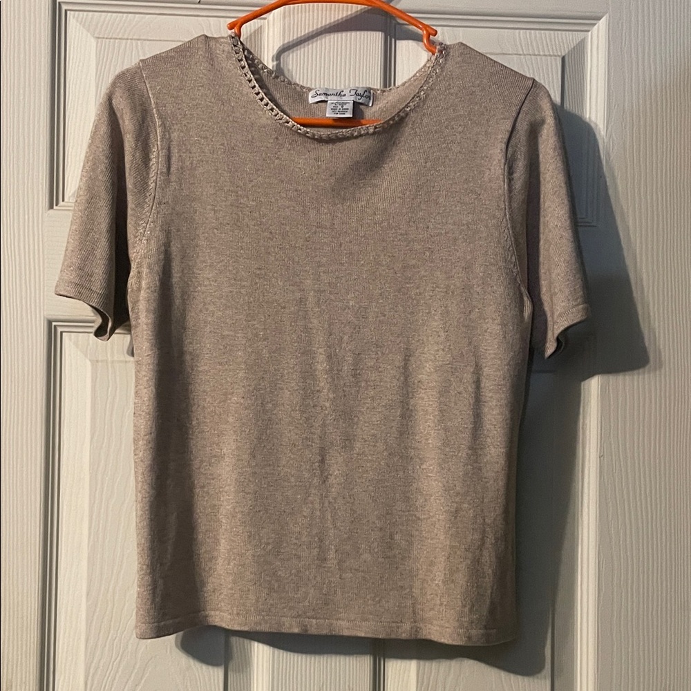 Samantha Taylor Beige Short Sleeve Top